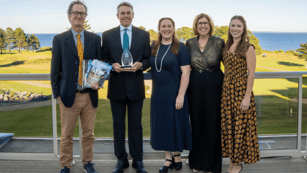 Lawrence Hollins, publisher at Down East Publications, Tim Winkeler, president and CEO of VIP, Colleen Chassie, director of marketing at VIP, Nancy Marshall, CEO of Marshall Communications, and Connor Rose Hughes, digital marketing manager at VIP.