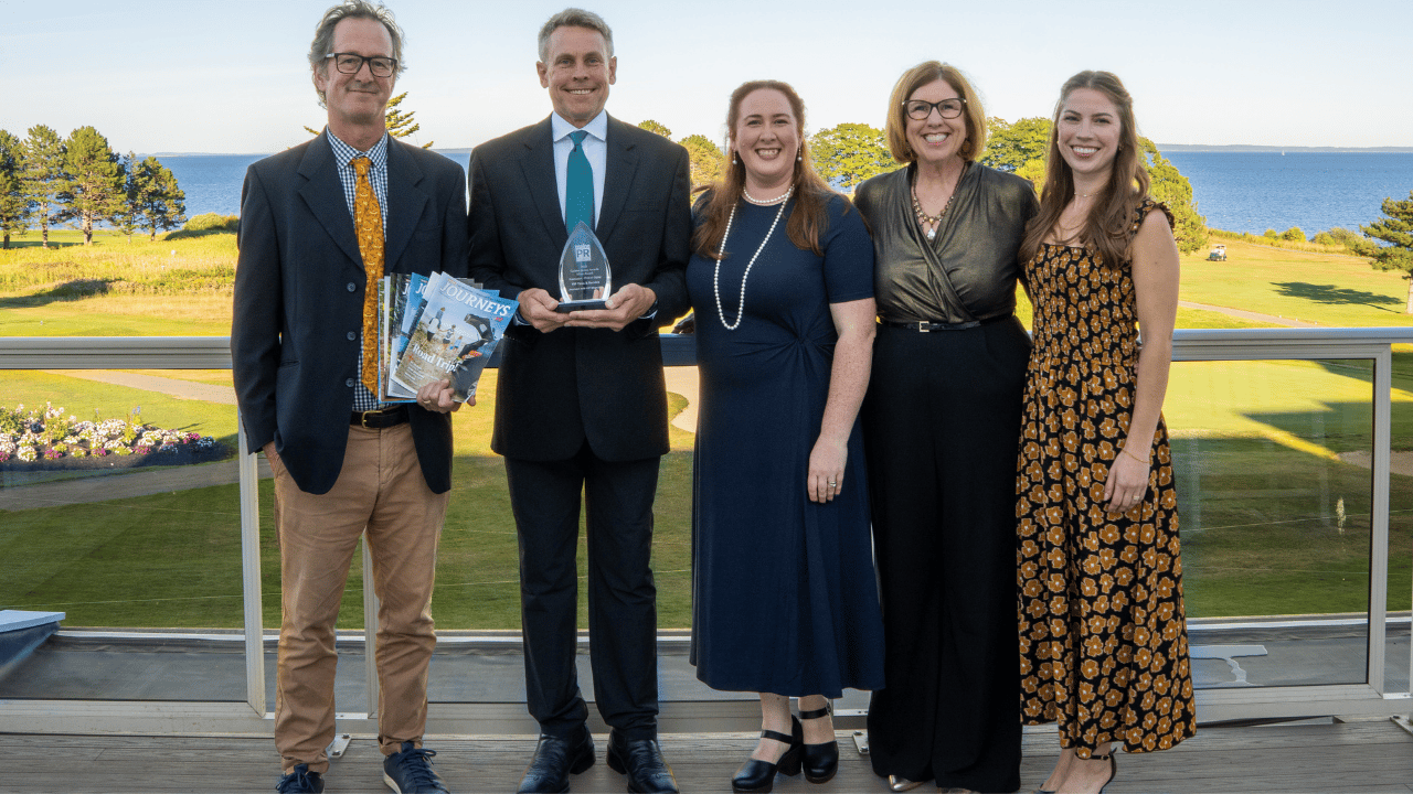 Lawrence Hollins, publisher at Down East Publications, Tim Winkeler, president and CEO of VIP, Colleen Chassie, director of marketing at VIP, Nancy Marshall, CEO of Marshall Communications, and Connor Rose Hughes, digital marketing manager at VIP.